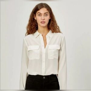 $230 Silk Equipment Femme Cream Button Down Shirt